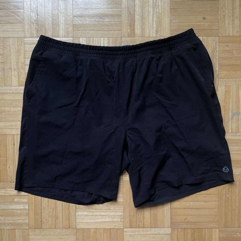 Tasc Recess 7" 2-in-1 Shorts Mens 2XL XXL Black Lined Drawstring Performance Gym